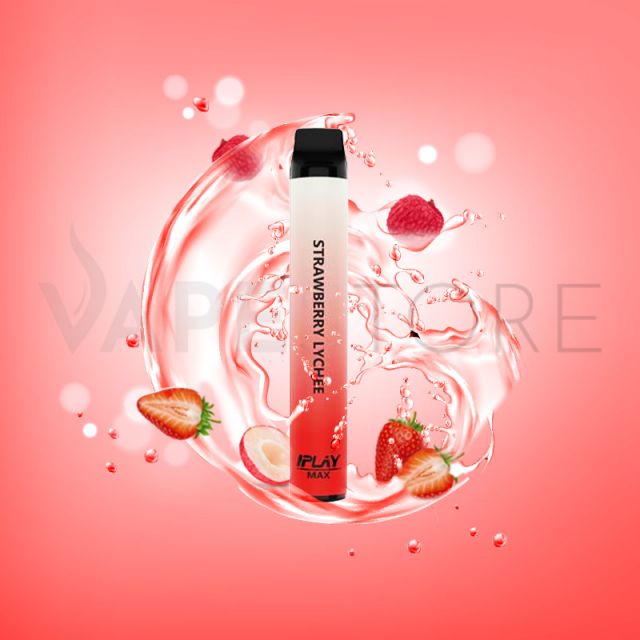 IPLAY MAX 2500 PUFFS STRAWBERRY LYCHEE DISPOSABLE POD VAPE