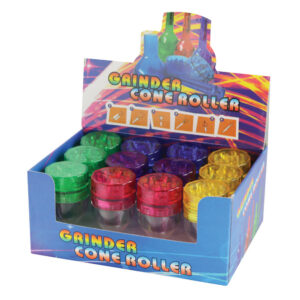 Grinder & Cone Filler – Assorted Colors – 12PC DISPLAY