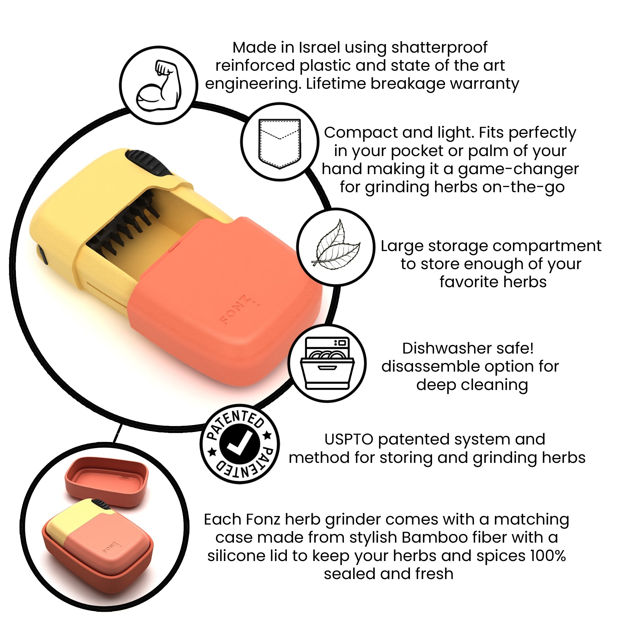 FONZ – Grinder & Storage Combo – Sunrise - Image 3