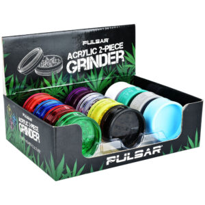 Pulsar Acrylic Grinder – 2pc / 2″ / Assorted Colors 12PC DISPLAY –