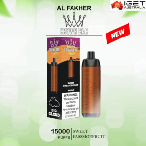 ALFAKHER CROWN BAR – SWEET PASSSIONFRUIT – 15000 PUFFS