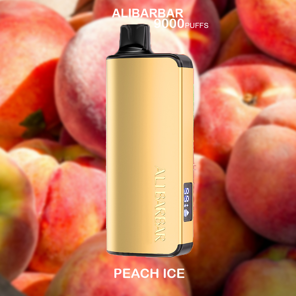 ALIBARBAR INGOT – PEACH ICE – 9000 PUFFS